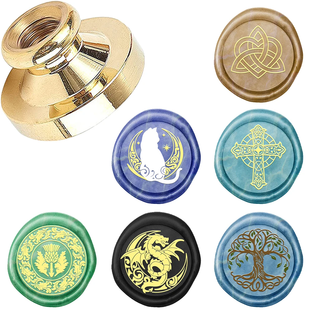 Wax Seal Stamp Set - Criativo lua coelho cruz dragão árvore